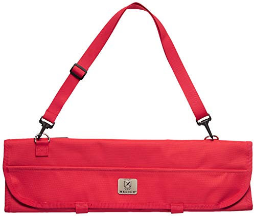 Mercer Culinary M30007RD 7-Pocket Red Knife Roll Storage Bag, Nylon
