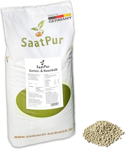 Saatzucht Bardowick Raskalk - 20 kg för ca 400 kvm - Garden Limestone Against Moss och Acidic Floors - Magnesium Lime - Magnesium Lime As a Maned Lawn