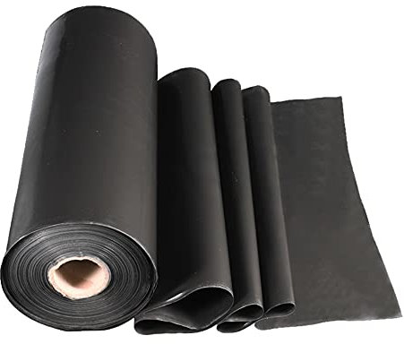 GEREP Faltbares HDPE Teichfolie Fischteichfolie, Verwendet FüR Fischteiche, GäRten, Pools, SchwimmbäDer, Schwarz/Thickness: 0.2mm / 3×5m