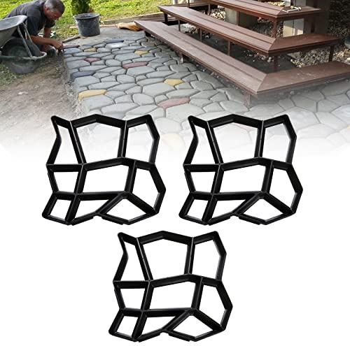Cecaylie 3 Pezzi Stampo per Pavimentazione, Forma per Viale, Piastrella per Pavimentazione FAI DA TE, Piastrella per Pavimentazione, Cemento, 43x43x4cm Stampo per Piastrelle per Cemento, Viale