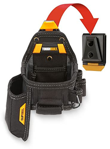 ToughBuilt - Tape Measure/Utility Knife Pouch - 7 Pockets and Loops, Plastic-Lined Knife Pocket (Patented ClipTech Hub & Belts) - (TB-CT-25XB-UK)