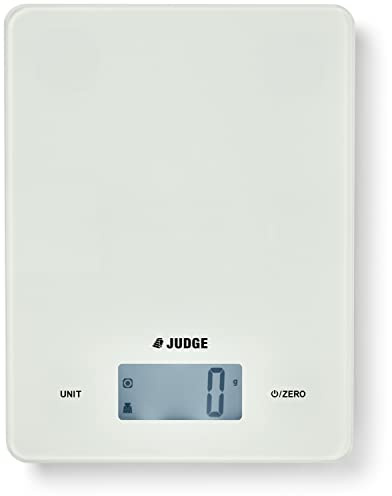 Judge Kitchen Digital Touch Control Scale, 5kg, Superior Accuracy, Compact, Wipe-Clean Glass - 2 Year Guarantee