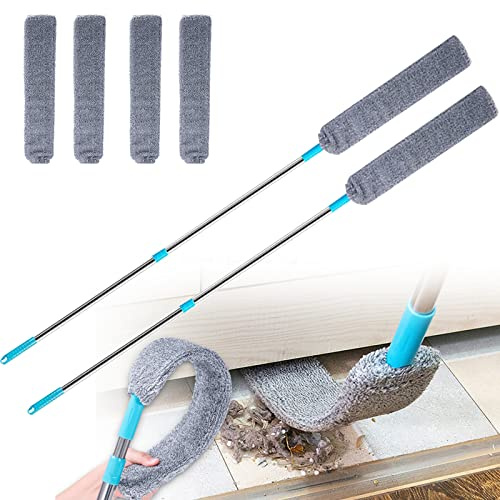 Limpiador De Polvo RetráCtil,【Nuevo】Cepillo De Polvo Para Limpiar Debajo De Los ElectrodoméSticos,Cepillo De Limpieza Desmontable Y Lavable Para HúMedo Y Seco,Para El Hogar,Dormitorio,Cocina