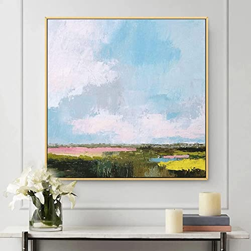 YMXCNM Handgemalte Leinwand Bilder,Ölgemälde Der Modernen Kunst Großes Acrylgemälde Abstraktes Reisfeld Kunst Leinwand Leinwand Gemälde, Wandbild Kunstmalerei Für Wohnzimmer Esszimmer Büro
