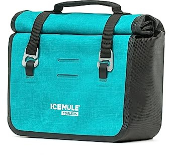 ICEMULE Impulse - 3-in-1 Bike Handlebar Bag, Cross-Body Tote and Cooler with Carry Handle, Insulated Lunch Bag, Portable, Waterproof, Soft Sided Cooler, 24+ Hours Cooling, Fits 3 Cans + Ice