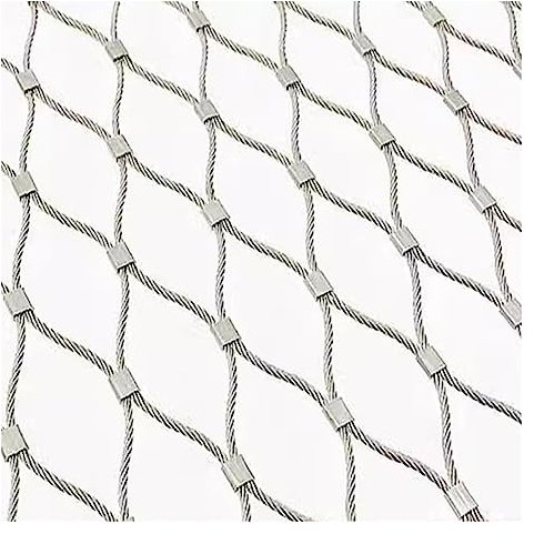 LXBAMKEA Flexible Red De Cuerda De Alambre De Acero Inoxidable, Frontera De Protección Malla De Cables, Red Anticaída Gran Altitud, Valla De Campo De Fútbol Garden Farm (Color : Silver, Size : 1.2x6