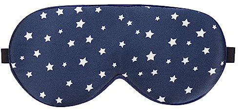 Alaska Bear Mulberry Silk Sleep Mask Luxury Cool and Lustrous Eye Cover for Sleeping Unisex (Navy Stars)