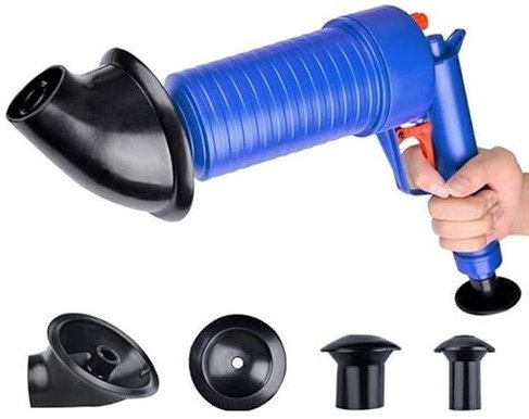 Abflussreiniger Kolben, WC-Saugglocke, Küchenspüle, Abwasser-Abflussreiniger, Hochdruck-Luftabflusspumpe, Rohr-Dredge-Werkzeuge, Abflussreinigungswerkzeug mit 4 Saugnäpfen für Küche, Badewanne,