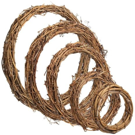 Artibetter Guirnalda De Mimbre para Decoración De Puertas Y Eventos Ideal para DIY Adornos Navideños Y Fiestas Marco De Bricolaje Rústico 5 Unidades