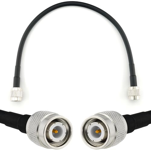 RANGEFUL 30cm TNC Stecker auf TNC Stecker Koaxialkabel — TNC Verlängerungskabel HF-240 (LMR 240 Äquivalent) 0,3 Meter Jumper Kabel (50 Ohm) — Schwarz Antennenkabel für HAM Radio CB Funk WIFI Antenne