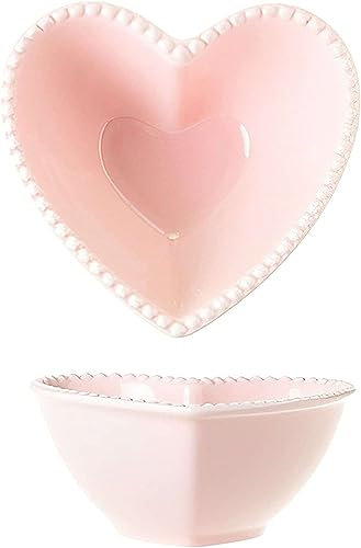 Dinner Plate,Soup Plate,Soup Mug, Heart Shaped Ramekins Set, 180ml, Creme Brulee Ramekins, Souffle Dish Oven Proof Dishes, Souffle Ramekins, Ramekins For Air Fryer-pink-Set of 2 (Color : Wit, Size :
