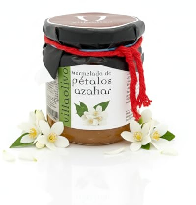 Villaolivo - Mermelada Gourmet de Pétalos de Azahar 210g | 100% Natural | Elaboración Artesanal | Sabor Floral y Cítrico Premium