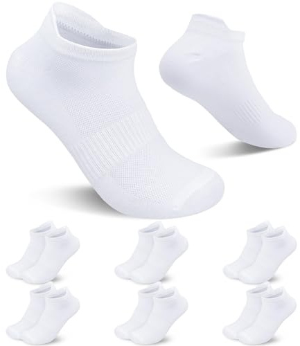 Loiluliy 6 Par Sneakersockar Herrar Damer Sportstrumpor Andningsbara Löparstrumpor Unisex Svart Vita Korta Strumpor Damer Herrar Bomullsstrumpor
