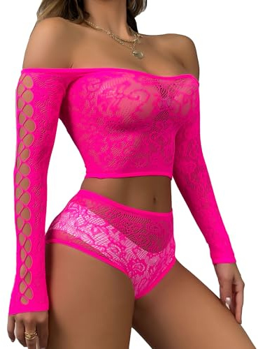 XIUSEMY Damen Sexy Dessous-Sets Fischnetz Lingerie Babydoll Nachtwäsche | Fischnetz Dessous Set,Reizwäsche Damen Set,Festival Outfit,Halloween Sexy Set
