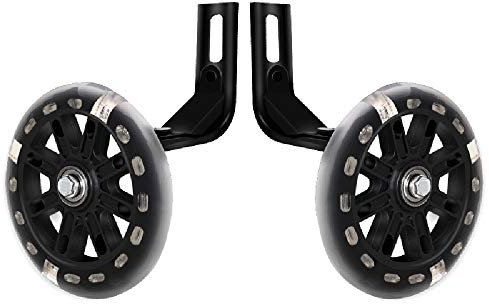 Fahrrad-Stützräder, Fahrrad-Trainingsräder, Flashing Wheels Balance-Stabilisator for Kinder, schwere Stützräder, 12, 14, 16, 18, 20 Zoll, Sicherheitsausrüstung for Kinder (Color : Black, Size : 18in