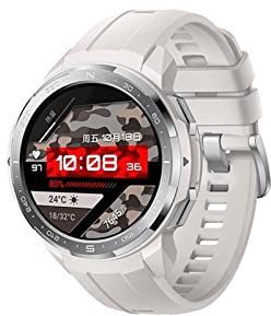 QESTO Kmccd Smartwatches Watch GS Pro Smart Watch Bluetooth Call 1.39'' AMOLED 5ATM Montre de Sport pour Hommes (couleur : CNBlack nWhiteStap)