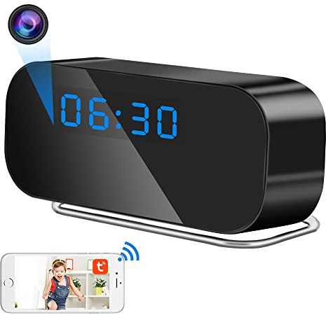 TANGMI Camera Spion-klocka, 1080P, HD, wifi, 5G | 120° vidvinkel, nattsyn, rörelsedetektering, loop-inspelning, 128 GB SD, app