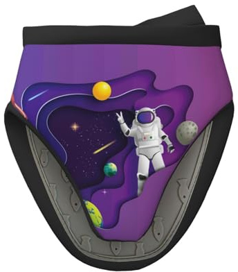 Mini Silicone Oven Mitts, Astronaut on Mission in Outer Space Oven Mitts Heat Resistant, Pot Holders for Kitchen Cooking & Baking, Cute Oven Glove Pinch Mitts