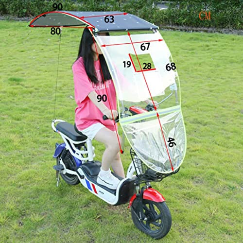 Schirmüberdachung für Elektromotorräder, halbgeschlossene Universal-Sonnenschutz-Regenabdeckung für Motorroller, UV-beständiger Schutz