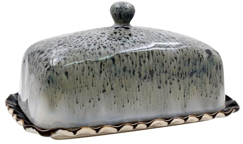 Lesser & Pavey Elements Reactive Glaze Butter Dishes for Kitchen & Home | Dishwasher Safe Butter Dish with Lid for Keep Butter Fresh | Durable BPA-Free Butterdish for Butter Storage