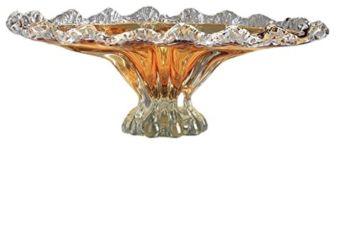 FEFEF Bandeja de Frutas, frutero de diseño Elegante, Cesta de Frutas, Cristal o Pedestal Decorativo for decoración de Mesa, Cristal for encimera de Cocina o Centro de Mesa de Granja, 16.5 Pulgadas