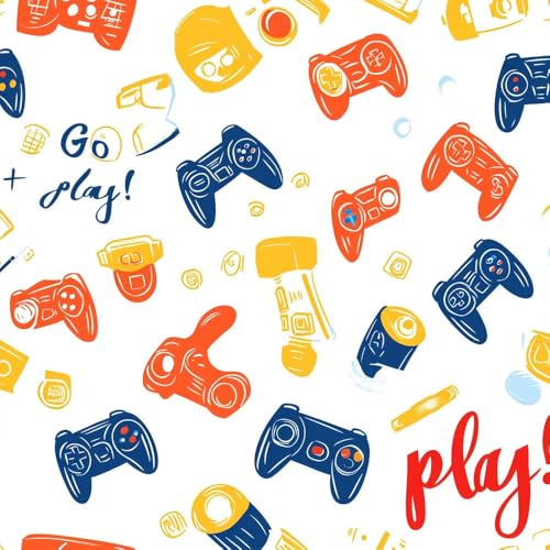 Papel pintado autoadhesivo Videojuego colorido Papel tapiz adhesivo Juego recreativo papel de contacto papel de pared papel de pared fácil de despegar para mesita de noche cajón gabinete inquilino