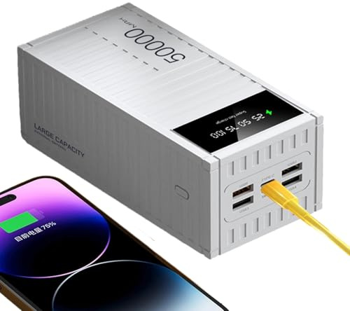 Power Bank Portable Charger - Power Bank Ricarica Rapida | Mini caricabatterie portatile | Banca di ricarica rapida - Caricatore di ricarica rapida da 66 W con capacità di 50000 mAh - Energy Bank