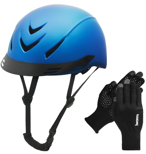 Xiaozxwlhq Equestrian - Set di guanti e casco da equitazione per adulti, per equitazione e allenamento, kit di guanti per donna e uomo (blu)