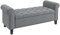 HOMCOM Banc de Rangement Bout de lit avec accoudoirs, Coffre de Rangement en Tissu Velours rembourré et capitonné, Charge jusqu'à 120 kg, pour Salon, Chambre, entrée, 126 x 48,5 x 57 cm, Gris