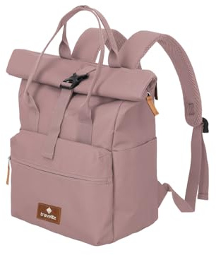 Travelite Handbagage, ryggsäck, laptopryggsäck 14 tum, Basic Short Handle Rollup, reseryggsäck rulltoppfunktion, 37–46 cm, 14 liter