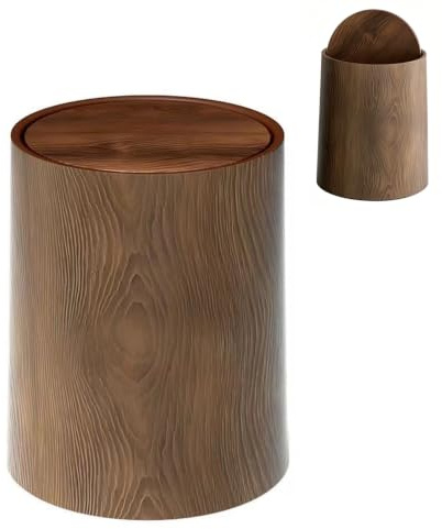 Chiziyixin 12L Bathroom Bin with Swing Lid, Plastic Bedroom Bin for Kitchen, Office, Bathroom, Living Room, Toilet, Desk, Home, Space Saving Trash Can, Odor-Reducing Waste Paper Basket