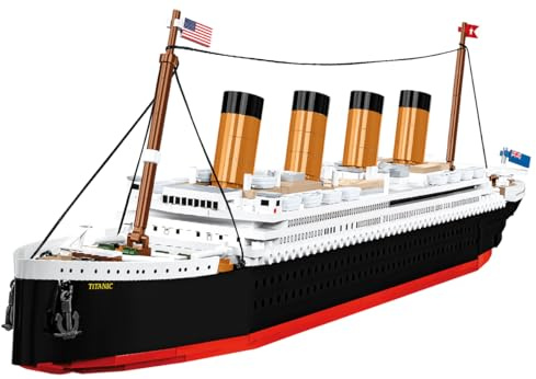 COBI RMS Titanic, Maßstab 1:450, 848 Teile, Historisches Modell | Bedruckt (Pad Printed), bewegliche Propeller, Kräne, Ruder, drehbare Laufrollen, Historische Kollektion, aus der EU, ab 8+