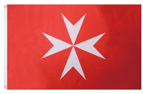 AZ FLAG Drapeau Activités de l’Ordre de Malte 150x90 cm 2 Œillets | Usage intérieur et extérieur Drapeau décoratif maltais coutures doubles et bords renforcés avec œillets métalliques