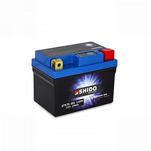 Shido LITHIUM-IONEN Batterie YTX7L-BS 12 Volt, SHIDO Motorrad Batterie | LiFePO4 | LI-YTX7L-BS passend für TM Racing MX 450 F, Bj. 2010 [Preis ist inkl. Batteriepfand]