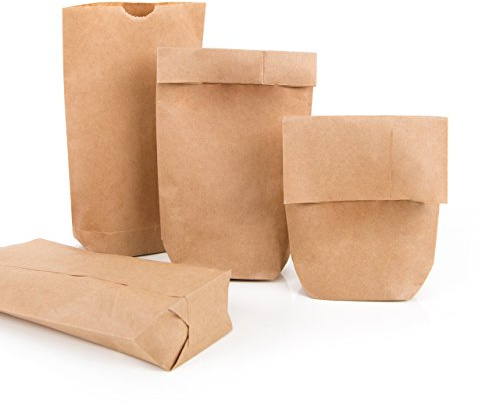 Logbuch-Verlag 100 Kraftpapier Papierbeutel braun 9 x 15 x 3,5 cm mini Tüten Verpackung Gastgeschenke Fest natürlich