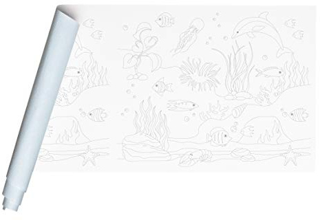 Clairefontaine 34186C - Rolle Freskenpapier / Malpapier mit Vordruck, 120g, 10x0,50m, ideal für Gruppenaktivitäten, 1 Seite weiß, 1 Seite blau, Weihnachten, 1 Rolle