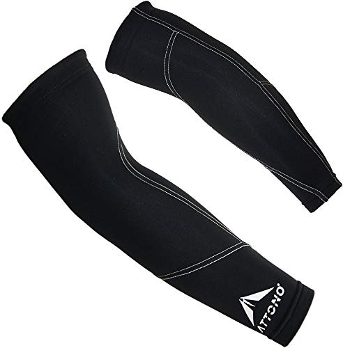 ATTONO Fahrrad Armlinge Warme Mountainbike Thermo Armwärmer schwarz