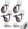Resszo Ruote per Mobili 25MM, Set di 4 Ruote Per Carrello TPE con Cuscinetti Freno 44KG, Piastra di Montaggio a L, Rotelle Pivotanti con 20 Vite per Fiori e Culle Mobiletti