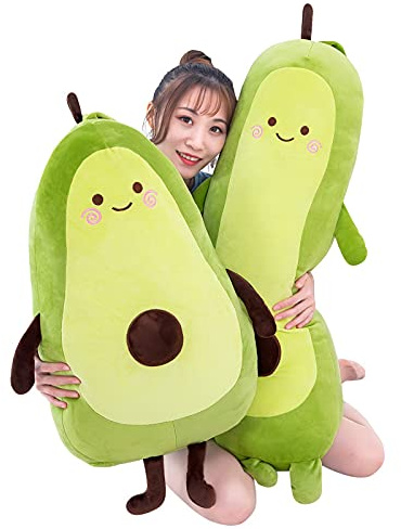 Tikwisdom Alligatorbirne, grüne Avocado, Simulation Avocado, Plüschtier, Puppenschlafkissen, Puppe, Baumwolle, Urlaub, warmes Geschenk Plüschtierkissen, Spielzeugkissen (85 cm)