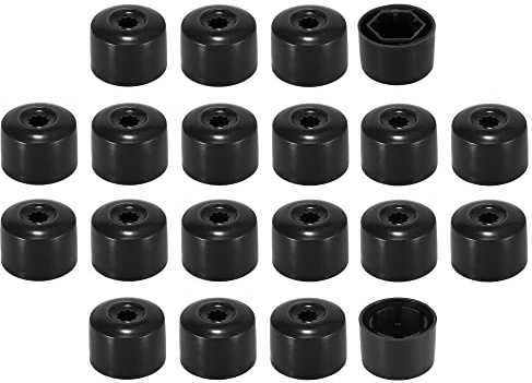 X AUTOHAUX Radmutternabdeckungen Für Volkswagen Golf 10-17 20 STK | Schwarzer Kunststoff, Maße: 17/21x30x22mm, OE-Nr.: 1K0601173, Für VW Tiguan 09-17, Passat 06-17, Jetta 05-17, CC 09-17