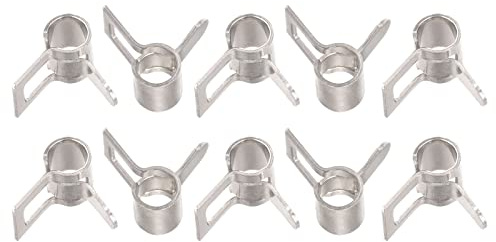 sourcing map 10pcs 4mm Spring Band Type Action Fuel/Silicone Vacuum Hose Pipe Clamp Low Pressure Air Clip Clamp, Nickel Plated