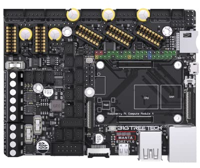 BIGTREETECH Manta E3 EZ Control Board 32Bit, Neues Upgrade Silent Board | Unterstützt Klipper-Firmware mit CM4/CB1, kompatibler EZ2209-Schrittmotortreiber für Ender-3 3D-Drucker