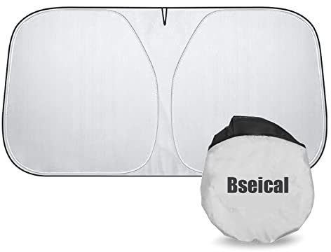 Bseical Parasole Auto Parabrezza Interno 142 x 80 cm,Auto Di Protezione Solare UV E Protezione Dal Calore Solare,Universale Copertura Parabrezza Auto, Per Auto in Estate,Pieghevole,per Suv,Berlina