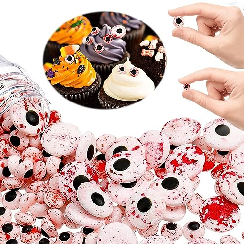 SPERMUOY Zucker augen deko essbar,85g Halloween Tortendeko Zucker Augen Essbar Deko-Augen ,Mini Zucker-Augen für Halloween Weihnachten und Geburtstagsfeier