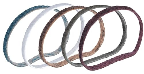 5 stycken slipband slipband fiberband rörbandsslipmaskin (SC-BS mix 5 grader:grovfärgat, medium, veryfine, superfin, typeT vit, 10 mm x 330 mm)