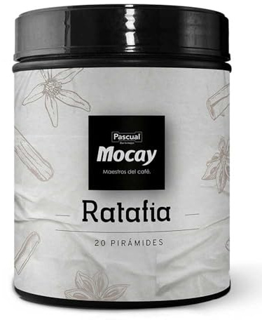 Caffé Mocay – Infusión Ratafía: Hierbas Mediterráneas – Pack 2 Latas de 20 Pirámides – 40 Pirámides Compostables