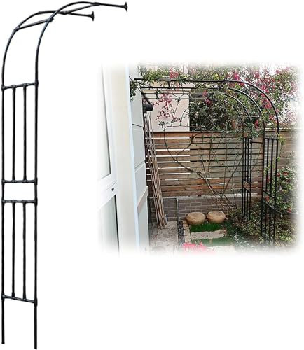 Pealihuy Metal Tubular Rose Climbing Plant Support Arch, Wedding Arch, Garden Decoration,Heavy-Duty 2.4M Half-Side Garden Arch, (Size : 60x240cm)