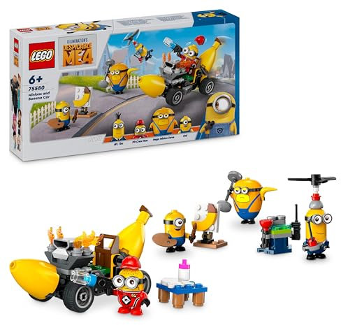 LEGO Despicable Me Minions and Banana Car Toy, Movie Set for 6 Plus Year Old Kids, Boys & Girls, Fun Small Vehicle Playset, Gift for Fans of Creative Building 75580