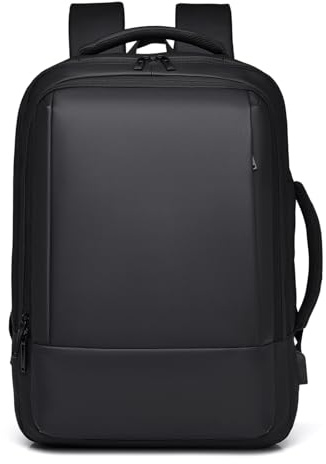 FANDARE Zaino Casual Zaino pc 17 pollici Espandibile Sacco da montagna Borsa da Cabina per Voli Zaino Lavoro viaggio Ufficio tech Zaini Scuola Università impermeabile in PU Pellicola Backpack Nero