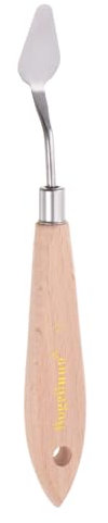 sourcing map No.2 Painting Palette Knife Stainless Steel Pointy Spatula Pallet Knife with Beech Wood Handle for Oil Acrylic Paint Canvas Mixing Spreading
